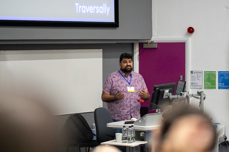 Dr Phininder Balaghan speaking at DrupalCamp England